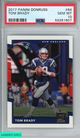 2017 PANINI DONRUSS TOM BRADY #64 NEW ENGLAND PATRIOTS PSA 10 GEM MT 59261607