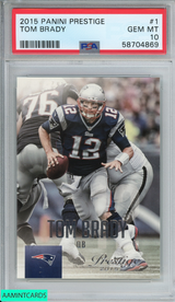 2015 PANINI PRESTIGE TOM BRADY #1 NEW ENGLAND PATRIOTS PSA 10 GEM MT 58704869
