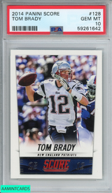 2014 PANINI SCORE TOM BRADY #128 NEW ENGLAND PATRIOTS PSA 10 GEM MT 59261642