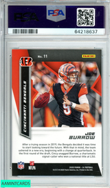 2020 PANINI XR JOE BURROW #11 X-FACTOR-RED 63 OF 149 ROOKIE RC PSA 9 MINT 64218637
