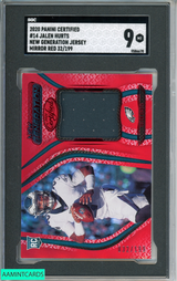 2020 PANINI CERTIFIED NEW GEN JERSEY JALEN HURTS #14 MIRROR RED 32 OF 199 SGC 9 0586670