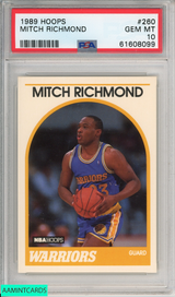 1989 HOOPS MITCH RICHMOND #260 RC WARRIORS PSA 10 GEM MT 61608099