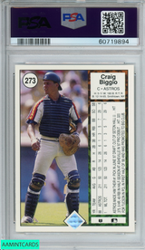 1989 UPPER DECK CRAIG BIGGIO #273 ROOKIE RC HOUSTON ASTROS HOF PSA 9 MINT 60719894