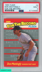 1989 FLEER FOR THE RECORD DON MATTINGLY #6 NEW YORK YANKEES PSA 9 MINT 57149686