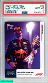 2020 TOPPS NOW FORMULA 1 MAX VERSTAPPEN #23 ROOKIE RC PSA 10 GEM MT 61886075