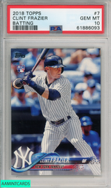 2018 TOPPS CLINT FRAZIER #7 BATTING YANKEES PSA 10 GEM MT 61886093