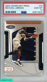 2002 HOOPS HOT PROSPECTS MICHAEL JORDAN #34 WASHINGTON WIZARDS HOF PSA 10 GEM MT 60874844