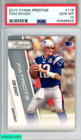 2010 PANINI PRESTIGE TOM BRADY #118 NEW ENGLAND PATRIOTS PSA 10 GEM MT 60688826
