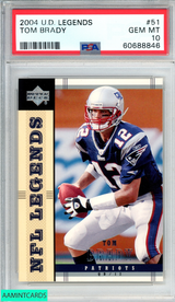 2004 UPPER DECK LEGENDS TOM BRADY #51 NEW ENGLAND PATRIOTS PSA 10 GEM MT 60688846