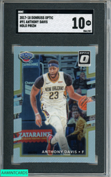 2017-18 DONRUSS OPTIC ANTHONY DAVIS #91 HOLO PRIZM NEW ORLEANS PELICANS SGC 10 2061787