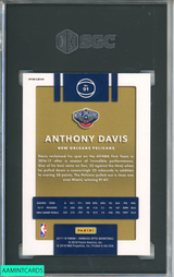 2017-18 DONRUSS OPTIC ANTHONY DAVIS #91 HOLO PRIZM NEW ORLEANS PELICANS SGC 10 2061787