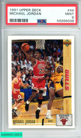 1991 UPPER DECK MICHAEL JORDAN #44 CHICAGO BULLS HOF GOAT!! PSA 9 MINT 59266038
