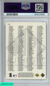 1998 SP AUTHENTIC KEN GRIFFEY JR #198 CHECKLIST #1-198 MARINERS HOF PSA 8 NM-MT 60524892