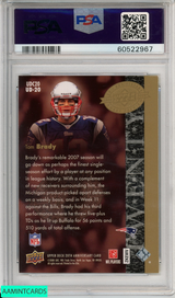 2008 UPPER DECK TOM BRADY #UD-20 20TH ANNIVERSARY PATRIOTS PSA 8 NM-MT 60522967