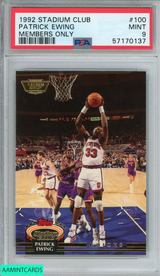 1992 STADIUM CLUB PATRICK EWING #100 MEMBERS ONLY NEW YORK KNICKS HOF PSA 9 MINT 57170137