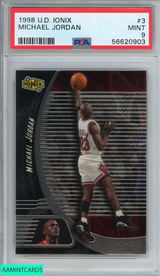 1998 UPPER DECK IONIX MICHAEL JORDAN #3 CHICAGO BULLS HOF PSA 9 MINT 56620903