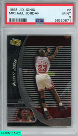 1998 UPPER DECK IONIX MICHAEL JORDAN #2 CHICAGO BULLS HOF PSA 9 MINT 56620871