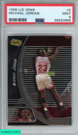 1998 UPPER DECK IONIX MICHAEL JORDAN #2 CHICAGO BULLS HOF PSA 9 MINT 56620865