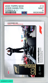 2020 TOPPS NOW FORMULA 1 LEWIS HAMILTON #13 ROOKIE RC PSA 9 MINT 66283688