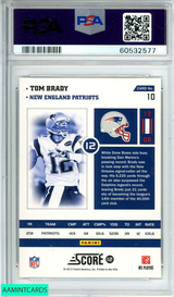 2012 PANINI SCORE TOM BRADY #10 NUMBERS GAME NEW ENGLAND PATRIOTS PSA 9 MINT 60532577