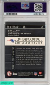 2008 FINEST TOM BRADY #2 NEW ENGLAND PATRIOTS PSA 9 MINT 60524776