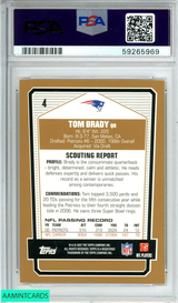 2007 TOPPS DRAFT PICKS PROSPECTS TOM BRADY #4 NEW ENGLAND PATRIOTS PSA 9 MINT 59265969