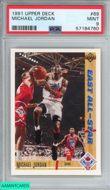 1991 UPPER DECK MICHAEL JORDAN #69 CHICAGO BULLS HOF PSA 9 MINT 57184760