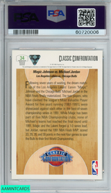 1991 UPPER DECK MAGIC VS JORDAN #34 LAKERS BULLS HOF PSA 9 MINT 60720006