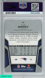 2010 TOPPS UNRIVALED TOM BRADY #80 NEW ENGLAND PATRIOTS PSA 9 MINT 60524660