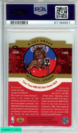 1996 COLLECTORS CHOICE MICHAEL JORDAN #CA6 JORDAN A CUT ABOVE PSA 9 MINT 57184657
