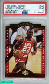 1996 COLLECTORS CHOICE MICHAEL JORDAN #CA5 JORDAN A CUT ABOVE PSA 9 MINT 57184642