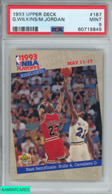 1993 UPPER DECK GERALD WILKINS MICHAEL JORDAN #187 HOF PSA 9 MINT 60719849