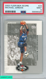 2002 FLEER BOX SCORE MICHAEL JORDAN #23 WASHINGTON WIZARDS HOF PSA 9 MINT 56698329