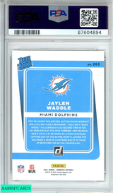 2021 PANINI DONRUSS JAYLEN WADDLE #263 PRESS PROOF PREMIUM RC PSA 10 GEM MT 67604894