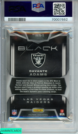2022 PANINI BLACK DAVANTE ADAMS #WN1 WHITE NIGHT POP 1!! PSA 10 GEM MT 70007662