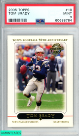 2005 TOPPS TOM BRADY #10 NEW ENGLAND PATRIOTS PSA 9 MINT 60688784
