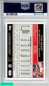 2005 TOPPS TURN BACK THE CLOCK TOM BRADY #6 NEW ENGLAND PATRIOTS PSA 9 MINT 60750795