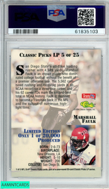 1994 CLASSIC PICKS MARSHALL FAULK #5 ROOKIE RC INDIANAPOLIS COLTS HOF PSA 9 MINT 61835103