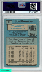 1988 TOPPS JOE MONTANA #38 SAN FRANCISCO 49ERS HOF PSA 9 MINT 61876923