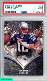 2008 UPPER DECK ICONS TOM BRADY #58 NEW ENGLAND PATRIOTS PSA 9 MINT 61510634