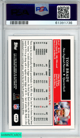 2005 TOPPS TURN BACK THE CLOCK TOM BRADY #6 NEW ENGLAND PATRIOTS PSA 9 MINT 61391736