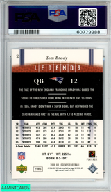 2006 UPPER DECK LEGENDS TOM BRADY #92 NEW ENGLAND PATRIOTS PSA 9 MINT 60779988