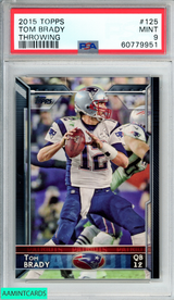 2015 TOPPS TOM BRADY #125 THROWING NEW ENGLAND PATRIOTS PSA 9 MINT 60779951