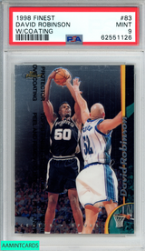 1998 FINEST DAVID ROBINSON #83 WITH COATING SAN ANTONIO SPURS HOF PSA 9 MINT 62551126