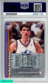 1998 FINEST JOHN STOCKTON #33 WITH COATING UTAH JAZZ HOF PSA 9 MINT 62551129