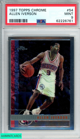 1997 TOPPS CHROME ALLEN IVERSON #54 PHILADELPHIA 76ERS HOF PSA 9 MINT 62226761