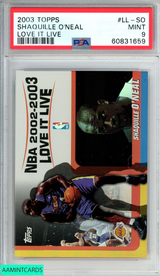 2003 TOPPS LOVE IT LIVE SHAQUILLE ONEAL #LL-SO LOS ANGELES LAKERS HOF PSA 9 MINT 60831659