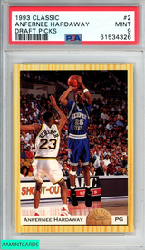 1993 CLASSIC DRAFT PICKS ANFERNEE HARDAWAY #2 ROOKIE RC PSA 9 MINT 61534326