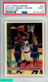 1997 TOPPS CHROME SHAREEF ABDUR-RAHIM #94 REFRACTOR GRIZZLIES PSA 9 MINT 61101703