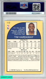 1990 HOOPS TIM HARDAWAY #113 ROOKIE RC GOLDEN STATE WARRIORS HOF PSA 9 MINT 62226851